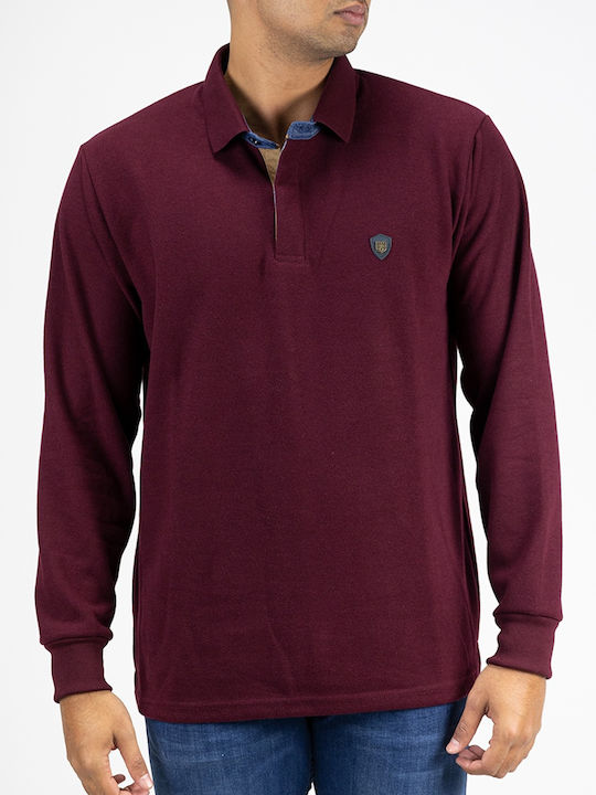 Everbest Polo Long Sleeve Blouse Bordo