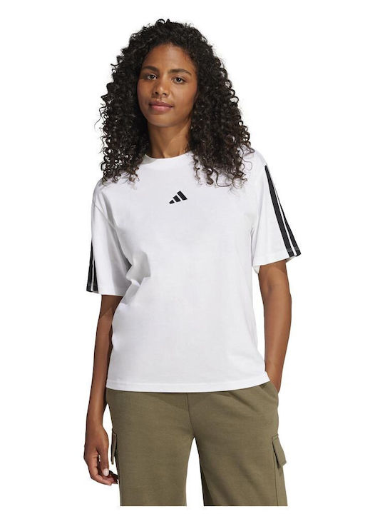 3-Stripes Γυναικείο Αθλητικό Oversized T-shirt Λευκό