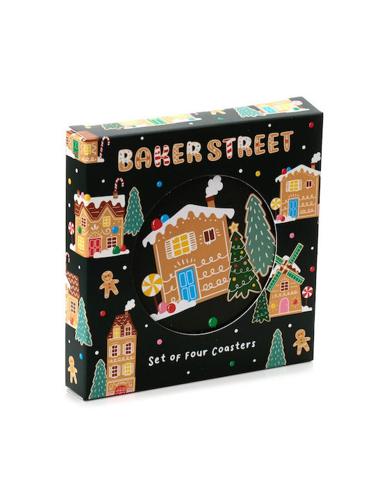 Комплект от коледни подложки Baker Street, 4 броя