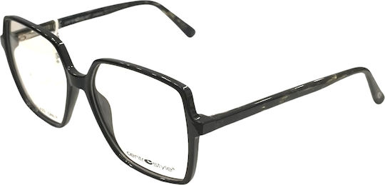 Centrostyle Women's Acetate Prescription Eyeglass Frame Black 0278-53-050-000
