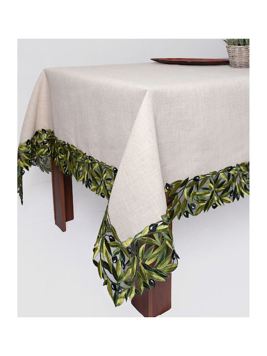 Silk Fashion Tischtuch Geschnitten 2353 Black Olive Tree 160x210cm