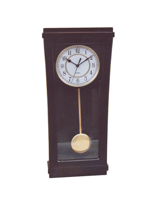 ForHome Ceas de Perete Lemn Cu pendul Maro 27x14cm