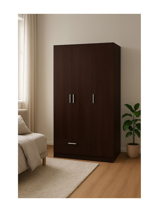 Triple Door Wardrobe Wilson 3ds Wenge 90x45x180cm