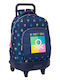 Safta School Bag Trolley Elementary, Elementary Blue with Water Bottle Holder