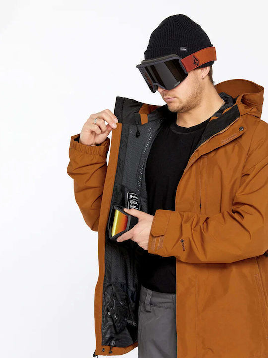 Volcom Dua Insulated G0452503-CRL Ανδρικό Μπουφάν Gore-Tex για Σκι & Snowboard Καφέ