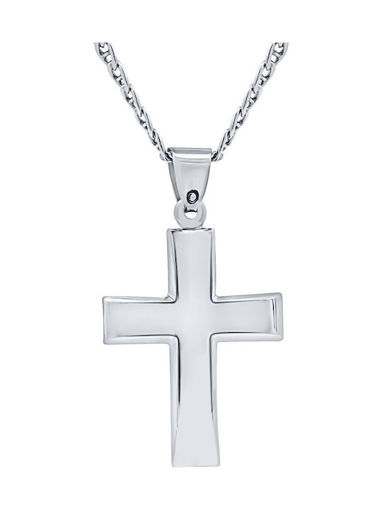 VTJ Crucifix Bărbat Din Argint Cu Lanț