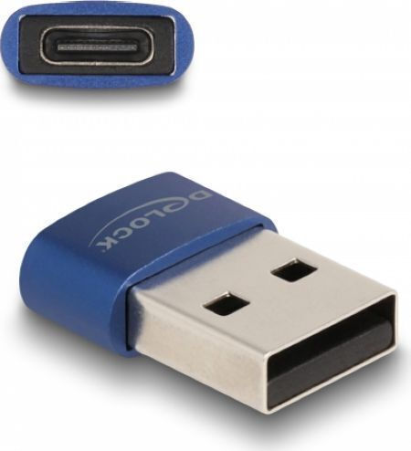 DeLock Μετατροπέας USB-A male σε USB-C female Μπλε 1τμχ (60051)