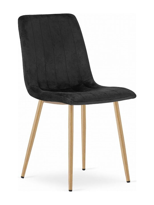 Lava Dining Room Velvet Chair Black 60x40x50cm