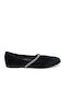 Lederne Damen Ballerinas in Schwarz Farbe