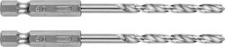 Graphite Set of 2 Drills with Hexagonal Shank f...