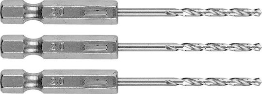 Graphite Set of 3 Drills with Hexagonal Shank for Metal