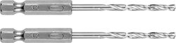 Graphite Set of 2 Drills with Hexagonal Shank f...
