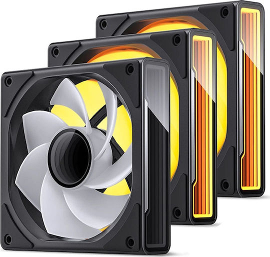 Jonsbo ZK-120BR Reverse Blade Case Fan 1800rpm with ARGB Lighting and 4-Pin PWM Connection