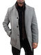 Men's Half Coat Grey, Gray Melange