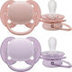 Philips Ultra Soft Πιπίλες Σιλικόνης με Θήκη Ultra Soft - Ροζ / Μωβ για 0-6 μηνών 2τμχ