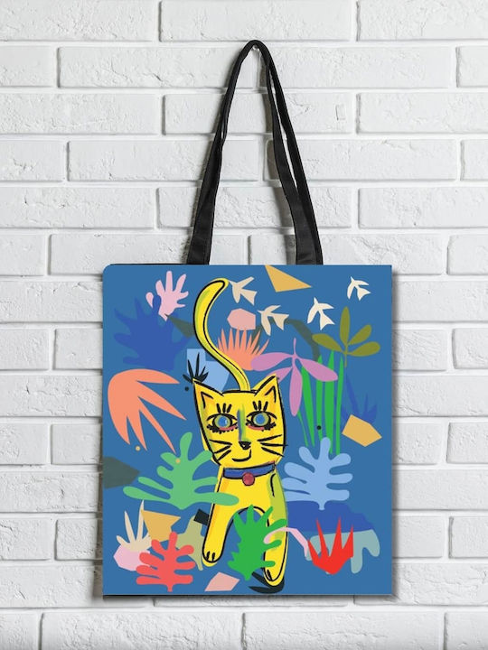 Brainfood Fabric Shopping Bag in Blue color