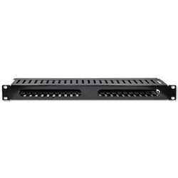 Organizer Qoltec Ατσάλινη Διάταξη Καλωδίων Ντουλάπια Rack 19" 24 Θυρών 1u Μαύρο 14133156 5901878545141