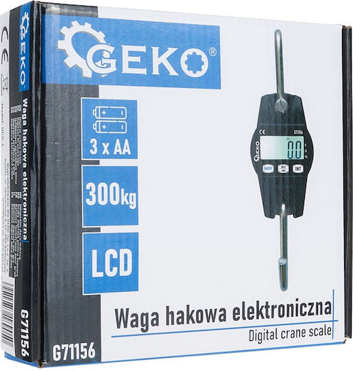 Electronic Scale Hook Maximum Capacity 300 Kg Geko G71156
