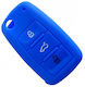 Car Key Cover Case made of with 3 Buttons for VW / Seat / Skoda in Blue Color