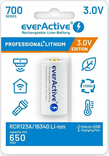 everActive Επαναφορτιζόμενη Μπαταρία 16340 Li-ion 700mAh 3V 1τμχ