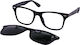 Polar Plastic Eyeglass Frame with Clip On Black Polar 467 77