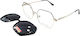 Polar Metal Eyeglass Frame with Clip On Gold Polar 519 78