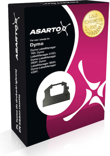Asarto Etikettenband 9m x 9mm in Schwarz Farbe 1Stück