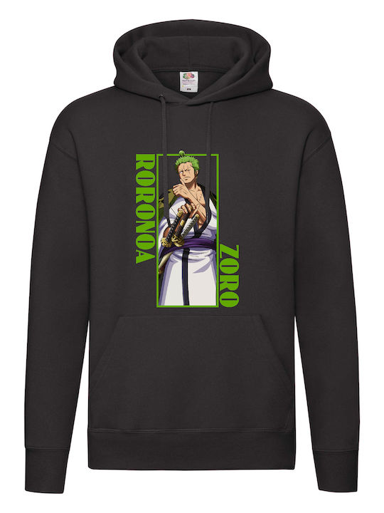 Fruit of the Loom Φούτερ με Κουκούλα One Piece Μαύρο