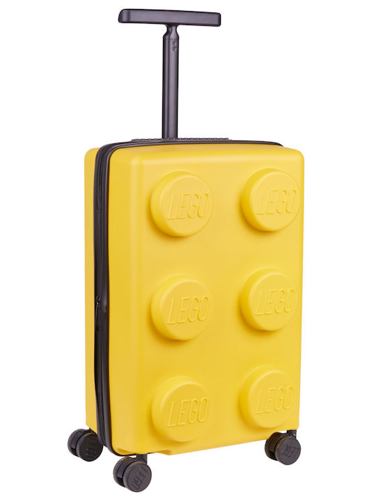 LEGO Brick Cabin Hard Bright Yellow Suitcase With 4 Wheels Height 56cm