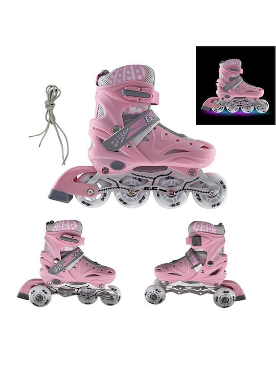 GC Kids Adjustable Inline Rollers Pink