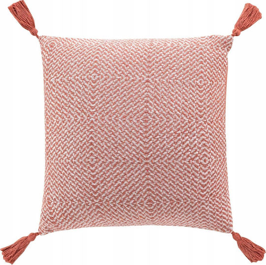 Douceur d'Intérieur Louisette Sofa Cushion 100% Cotton Orange 40x40cm