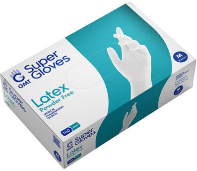 GMT Super Gloves Γάντια Λάτεξ Χωρίς Πούδρα σε Λευκό Χρώμα 1000τμχ