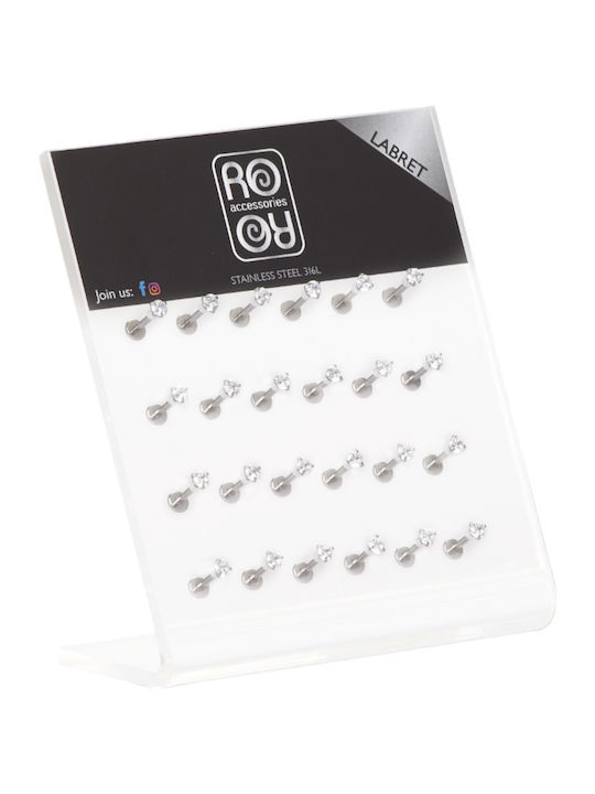Ro-Ro Accessories Σκουλαρίκι Στόματος από Ατσάλι Ασημί