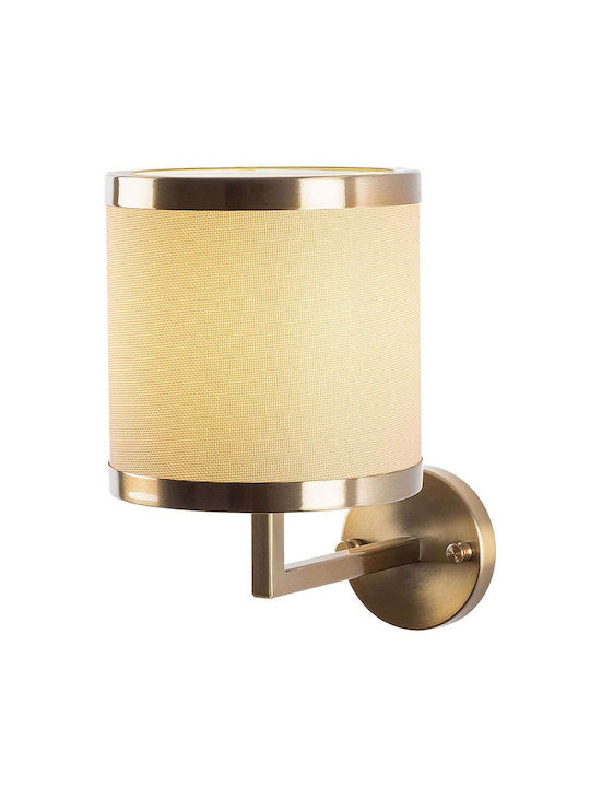 Opviq Wall Lamp with E27 Lamp Bulb Base Gold 18x28x18cm