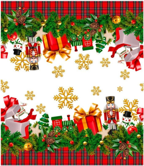Amo La Casa Christmas Tablecloth Waterproof for 8 People 140x240 British Red Cypress