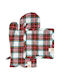 Amo La Casa Σετ Γάντι Πιάστρα Βαμβακερά Καρώ Tartan Λευκό Κόκκινο