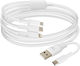 Linq Usb-a Usb-c To Usb-c Lightning Micro-usb Cable Length 1.2m White