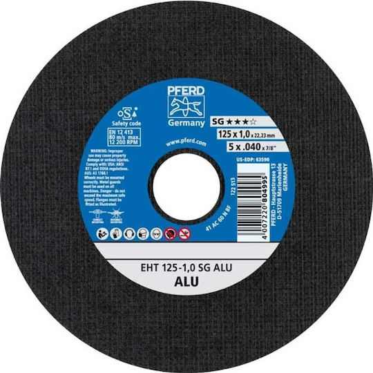 PFERD Tools Cutting Disc Aluminum Hole Diameter 125mm 1pcs