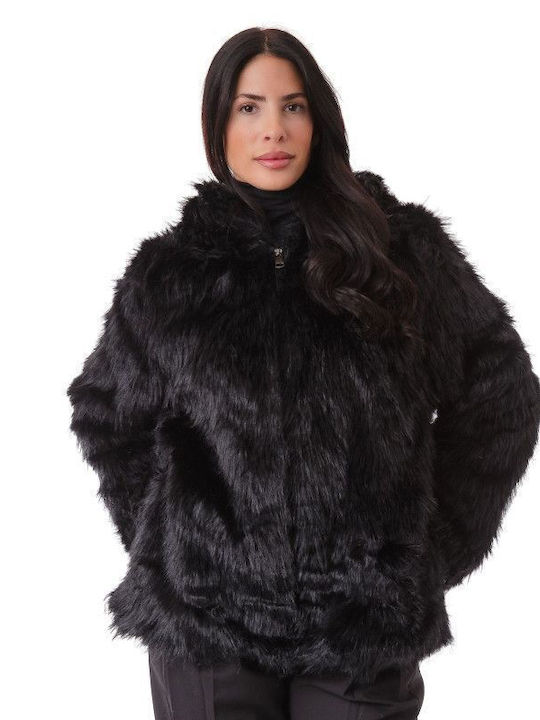 Silia D Women's Short Fur Black