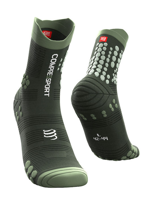 Compressport V3 Trail Erholungs-Sportsocken Grü...