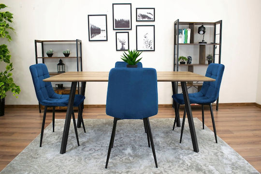Chairs Dining Room 69x62x48cm 3pcs Navy Blue
