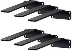 Vivatechnix Raft de colț Robust din Oțel Inoxidabil în Culoare Gri 210x100mm 6buc