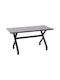 Lana Table Kitchen Wooden with Metal Frame Black Marble-black 140x70x72cm