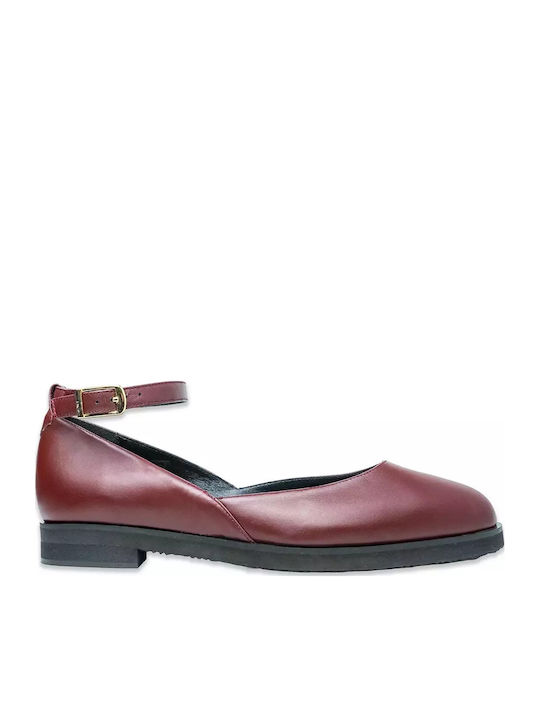 Pantofi balerini pentru femei Ascuțițe cu Bareta in Burgundy Culori