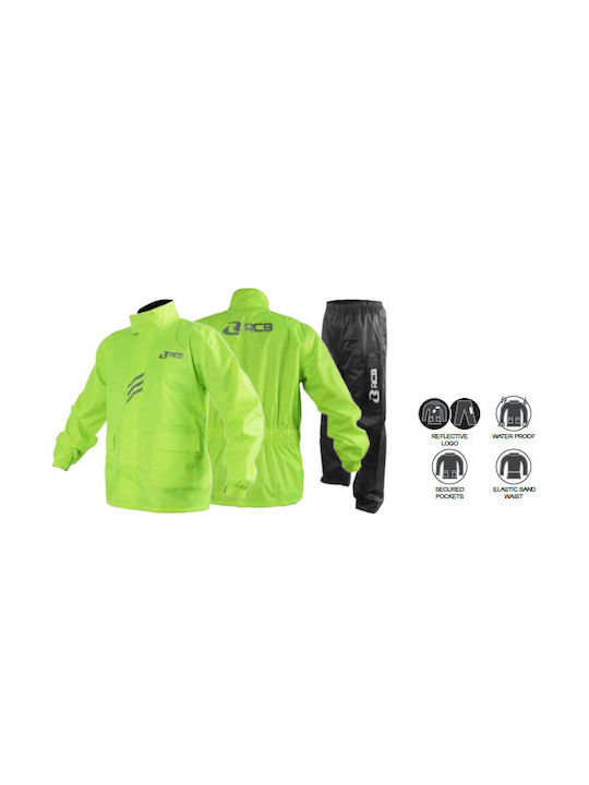 Racing Boy Set impermeabil pentru pantaloni și jachetă de motocicletă pentru bărbați Verde Culoare