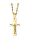 Verorama Men's Cross with the Crucified from Gold Plated Steel with Chain