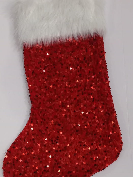 Christmas Decorative Fabric Red Socks L46xW20cm