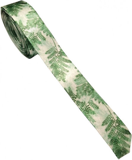 Satin Christmas Ribbon Green-White 17mm 5 meters