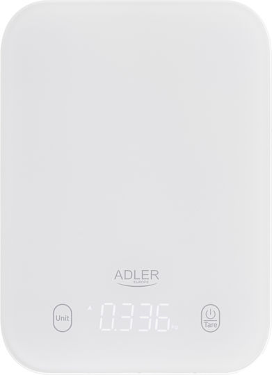 Adler Дигитална Кухненска Везна До 10кг Бяла