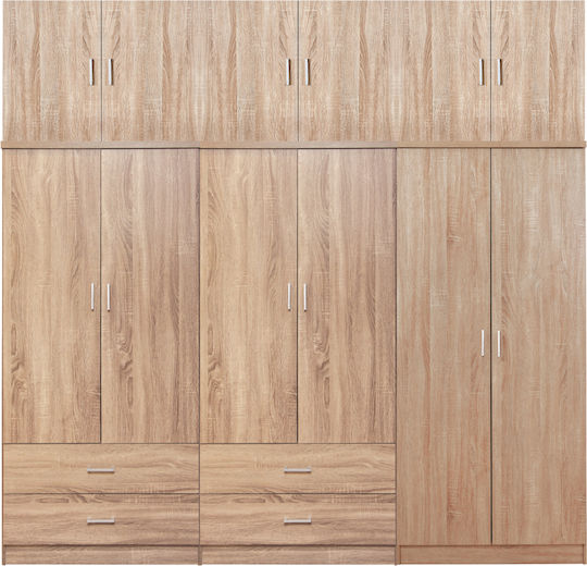 Sechs Türen Kleiderschrank Reina mit Aufsatz Sonama 240x43x241cm